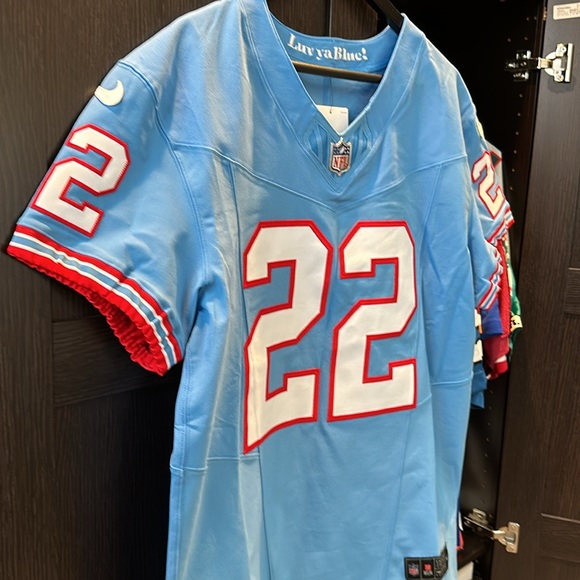 Derrick Henry Tennessee Titans Nike Oilers Throwback Vapor F.U.S.E. Elite Jersey - Picture 3 of 10